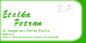 etelka petran business card