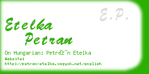 etelka petran business card